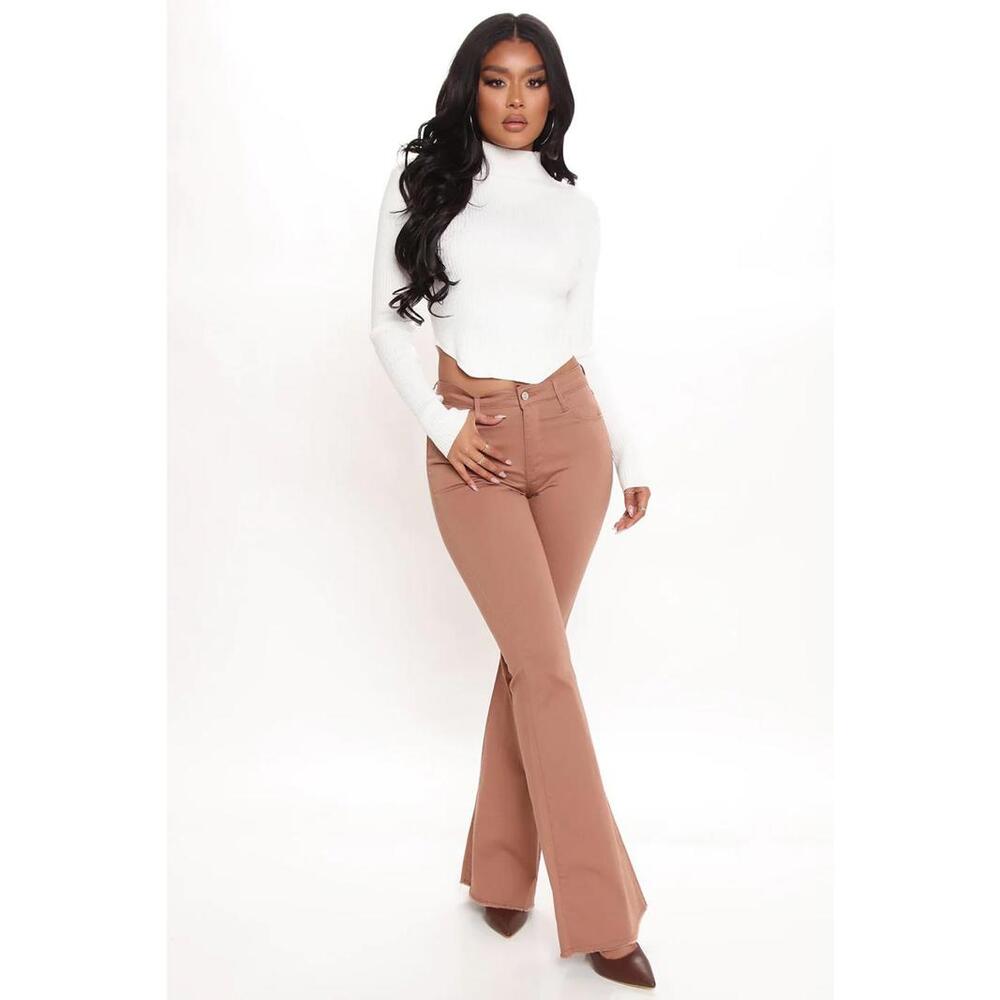 Size 9 Metropolitan Stretch Flare Jeans - Mocha